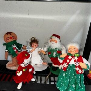 Annalee Holiday Decor Bundle ANGEL Gingerbread MOUSE Santa & Mrs CLAUS